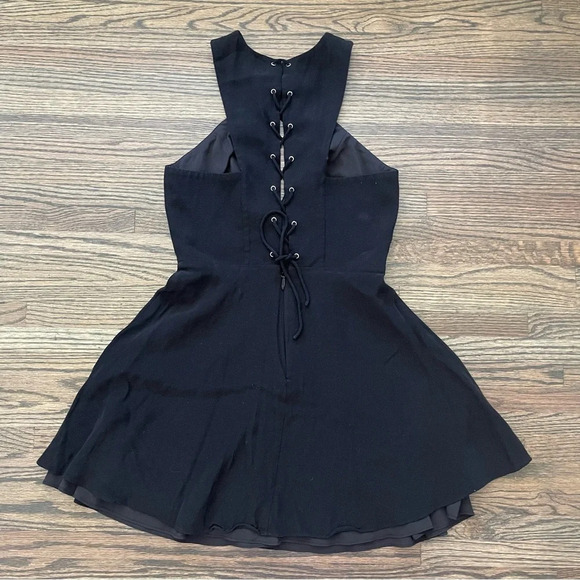 NBD x Naven Twins Lace Me Up Fit and Flare Black Dress Small - Picture 6 of 8